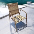 Cadeira Junco Fibra Sintética Assento Estofado Area Varanda