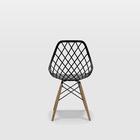 Cadeira Kaila Dsw Preto Empório  Base Madeira