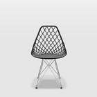 Cadeira Kaila Eiffel Preto Empório  Base Aã§o Cromado