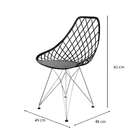 Cadeira Kaila Eiffel Preto Empório  Base Aã§o Cromado