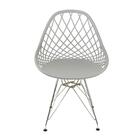 Cadeira Kaila Polipropileno Cinza Base Metal Cromado