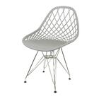 Cadeira Kaila Polipropileno Cinza Base Metal Cromado