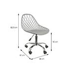 Cadeira Kaila Polipropileno Cinza Base Rodízio