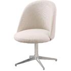 Cadeira Karine Linho Areia Com Base Giratória Em Alumínio