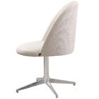 Cadeira Karine Linho Areia Com Base Giratória Em Alumínio