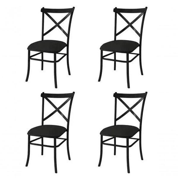Cadeira Katrina Poltrona Sala Jantar Preta Kit 4un