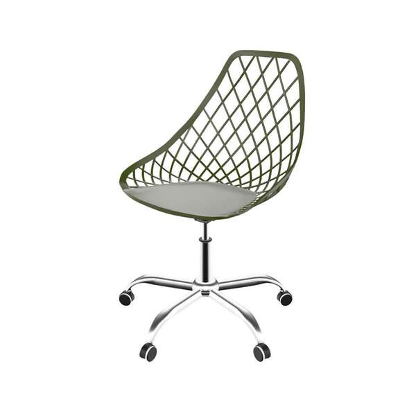 Cadeira Kayla Office Verde Musgo E Cromada