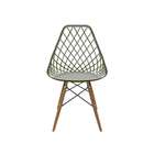 Cadeira Kayla Verde Musgo E Madeira