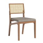 Cadeira King Em Madeira Maciça Com Tela Estofada Linho Castan