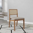 Cadeira King Em Madeira Maciça Com Tela Estofada Linho Castan