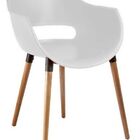 Cadeira Kiss Base Madeira - Branca