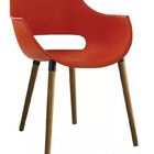 Cadeira Kiss Base Madeira - Laranja