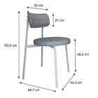 Cadeira Kyta Fixa C/4 Pés 50 X 44,7 X 83,8 Cm Pés Brancos