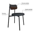 Cadeira Kyta Fixa Com 4 Pés 50 X 44,7 X 83,8 Cm Com 1 Unidade