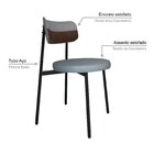 Cadeira Kyta Fixa Com 4 Pés 50 X 44,7 X 83,8 Cm Com 2 Unidade