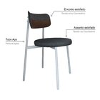 Cadeira Kyta Fixa Com 4 Pés 50 X 44,7 X 83,8 Cm Com 2 Unidade