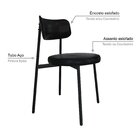 Cadeira Kyta Fixa Com 4 Pés 50 X 44,7 X 83,8 Cm Com 2 Unidade