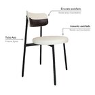 Cadeira Kyta Fixa Com 4 Pés 50 X 44,7 X 83,8 Cm Com 2 Unidade