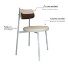 Cadeira Kyta Fixa Com 4 Pés 50 X 44,7 X 83,8 Cm Com 4 Unidade