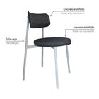 Cadeira Kyta Fixa Com 4 Pés 50 X 44,7 X 83,8 Cm Com 4 Unidade