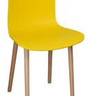 Cadeira L Em Polipropileno Base Madeira Alta - Amarela