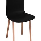 Cadeira L Em Polipropileno Base Madeira Alta - Preta