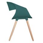 Cadeira Laís Rivatti Polipropileno Verde Pinho Base Em Madeira