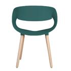 Cadeira Laís Rivatti Polipropileno Verde Pinho Base Em Madeira