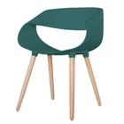Cadeira Laís Rivatti Polipropileno Verde Pinho Base Em Madeira