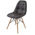 Cadeira Leda Botone Charles Eames Design Madeira Estofada Bas