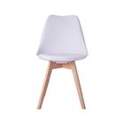 Cadeira Leda Eames Jantar Cozinha Com Assento Estofado Branco