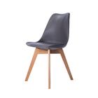 Cadeira Leda Eames Jantar Cozinha Com Assento Estofado Cinza