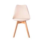 Cadeira Leda Eames Jantar Cozinha Com Assento Estofado Creme