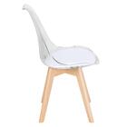 Cadeira Leda Eames Jantar Cozinha Estofada Acrílico Incolor T