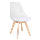 Cadeira Leda Eames Jantar Cozinha Estofada Acrílico Incolor T