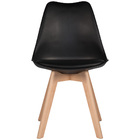 Cadeira Leda Preta - Charles Eames Wood Com Almofada