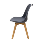 Cadeira Leda Saarinen Design Cinza Base Madeira Para Sala Coz