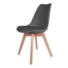 Cadeira Leda Saarinen Design Cinza Base Madeira Para Sala Coz