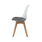 Cadeira Leda Saarinen Design Transparente E Assento Estofado