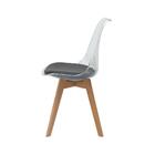 Cadeira Leda Saarinen Design Transparente E Assento Estofado