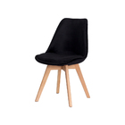 Cadeira Leda Saarinen Design Veludo Preta Sala Cozinha Jantar