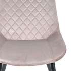 Cadeira Lívia Rivatti Estofada Em Veludo Cinza Base Aço