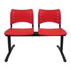 Cadeira Longarina 2 Lugares Vermelha Evidence Executiva