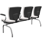 Cadeira Longarina 3 Lugares Aeroporto Recepção Cromado Baixa