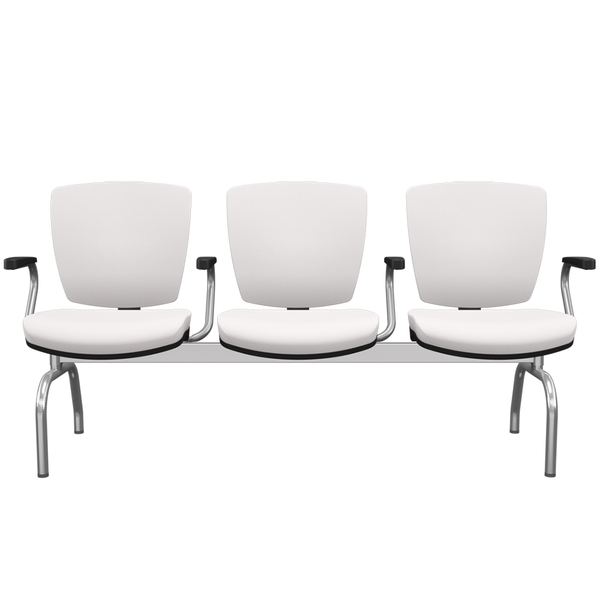 Cadeira Longarina 3 Lugares Aeroporto Recepção Cromado Baixa