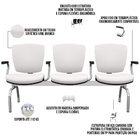 Cadeira Longarina 3 Lugares Aeroporto Recepção Cromado Baixa