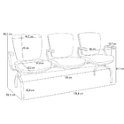 Cadeira Longarina 3 Lugares Aeroporto Recepção Cromado Baixa