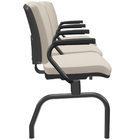 Cadeira Longarina 3 Lugares Aeroporto Recepção Preto Baixa Fl