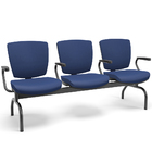 Cadeira Longarina 3 Lugares Aeroporto Recepção Preto Baixa Fl