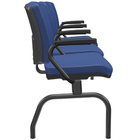 Cadeira Longarina 3 Lugares Aeroporto Recepção Preto Baixa Fl